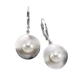 Netto Marken-Discount Zeeme Pearls Ohrringe Silber 925 rhodiniert mattiert mit 2x Perle weiß 7-8mm Angebot