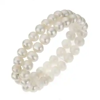 Netto Marken-Discount Zeeme Pearls Armband Süßwasserzuchtperlen weiß 8mm zweireihig Angebot