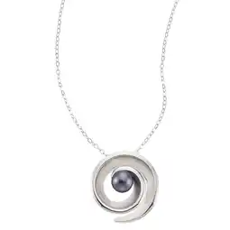 Netto Marken-Discount Zeeme Pearls Halskette Silber 925 rhodiniert mit einer schwarzen Perle 5,5-6mm Angebot