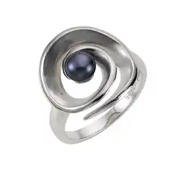 Netto Marken-Discount Zeeme Pearls Ring Silber 925 rhodiniert mit schwarzer Perle Angebot
