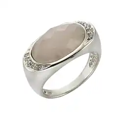 Netto Marken-Discount Zeeme Gemstones Ring 925/- Sterling Silber Rosenquarz Angebot