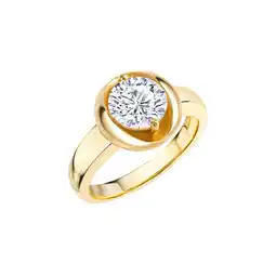 Netto Marken-Discount Zeeme Basic Ring Silber 925 vergoldet mit weißem Zirkonia-Stein 8mm Angebot