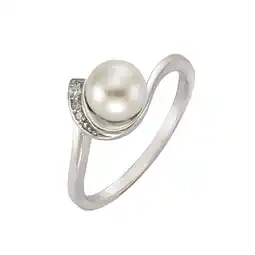 Netto Marken-Discount Zeeme Pearls Ring Silber 925 rhodiniert mit weißer Perle & Zirkonia Angebot