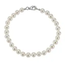 Netto Marken-Discount Zeeme Pearls Armband Silber 925 rhodiniert mit weißen Perlen 6mm Angebot