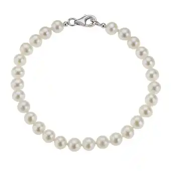 Netto Marken-Discount Zeeme Pearls Armband Silber 925 rhodiniert mit weißen Perlen 6mm Angebot