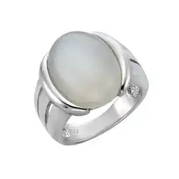 Netto Marken-Discount Zeeme Gemstones Ring Silber 925 rhodiniert mit echtem Mondstein 16x12mm Angebot
