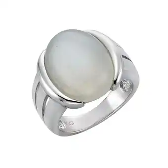 Netto Marken-Discount Zeeme Gemstones Ring Silber 925 rhodiniert mit echtem Mondstein 16x12mm Angebot