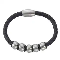 Netto Marken-Discount Zeeme Stainless Steel Armband Lederband mit Edelstahlverschluß Angebot