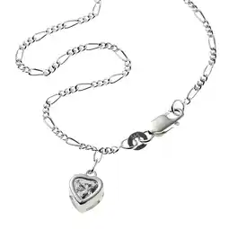 Netto Marken-Discount Zeeme Basic Fußkette 925 Silber mit Herz-Anhänger und Zirkonia weiß 25cm lang Angebot