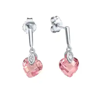 Netto Marken-Discount Zeeme for Kids Ohrringe 925 Sterling Silber Zirkonia Herz pink Angebot