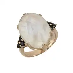 Netto Marken-Discount Zeeme Gemstones Ring 925/- Sterling Silber Mondstein und Spinell Angebot