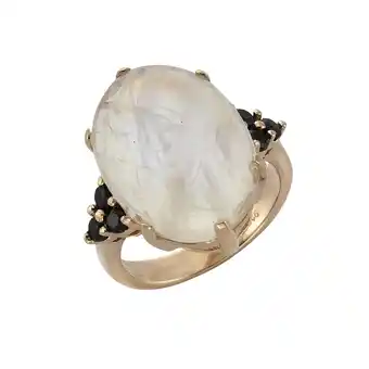 Netto Marken-Discount Zeeme Gemstones Ring 925/- Sterling Silber Mondstein und Spinell Angebot