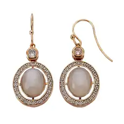 Netto Marken-Discount Zeeme Gemstones Ohrringe Silber 925 rosé vergoldet Zirkonia Mondstein echt Angebot