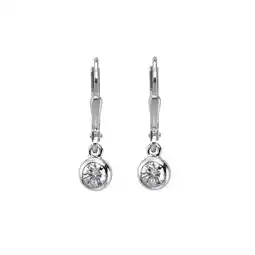 Netto Marken-Discount Zeeme Basic Ohrringe Silber 925 rhodiniert mit weißen Zirkonia-Steinen 22mm lang Angebot