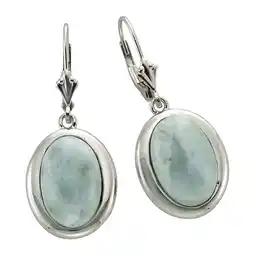 Netto Marken-Discount Zeeme Gemstones Ohrringe Silber 925 rhodiniert mit echtem Larimar 14x10mm Angebot