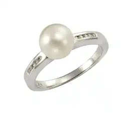 Netto Marken-Discount Zeeme Pearls Ring 925 Silber Perle weiß mit Zirkonia Angebot