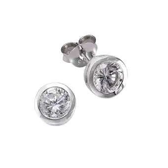 Netto Marken-Discount Zeeme Basic Ohrringe Silber 925 rhodiniert mit weißen Zirkonia-Steinen Angebot