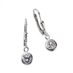 Netto Marken-Discount Zeeme Basic Ohrringe Silber 925 mit weißen Zirkonia-Steinen 25mm lang Angebot