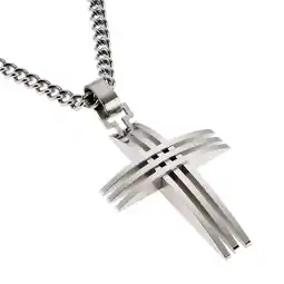 Netto Marken-Discount Zeeme Stainless Steel Halskette Edelstahl mit Kreuz-Anhänger 45cm lang Angebot