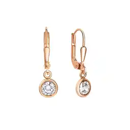 Netto Marken-Discount Zeeme Basic Ohrringe Silber 925 rosé-vergoldet mit Zirkonia weiß 25mm lang Angebot