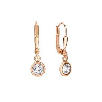 Netto Marken-Discount Zeeme Basic Ohrringe Silber 925 rosé-vergoldet mit Zirkonia weiß 25mm lang Angebot