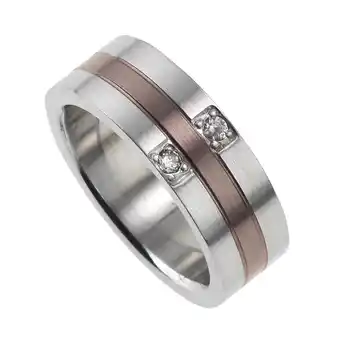 Netto Marken-Discount Zeeme Stainless Steel Ring Edelstahl mehrfarbig mit weißen Kristallen Angebot