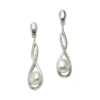 Netto Marken-Discount Zeeme Pearls Ohrringe Silber 925 rhodiniert mit weißen Perlen 7mm und Zirkonia-Steinen Angebot