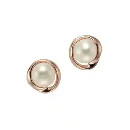 Netto Marken-Discount Zeeme Pearls Ohrringe Silber 925 rosé-vergoldet mit weißer Perle 6mm Angebot