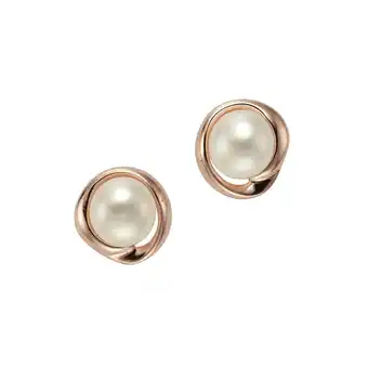 Netto Marken-Discount Zeeme Pearls Ohrringe Silber 925 rosé-vergoldet mit weißer Perle 6mm Angebot