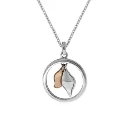 Netto Marken-Discount Zeeme Silber Halskette 925 Sterling Silber rhodiniert 2-farbig Tropfen Angebot