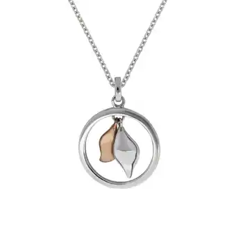 Netto Marken-Discount Zeeme Silber Halskette 925 Sterling Silber rhodiniert 2-farbig Tropfen Angebot