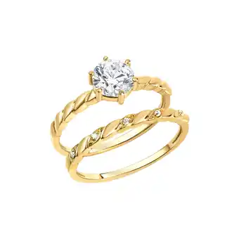 Netto Marken-Discount Zeeme Silber Ring Silber 925 vergoldet mit Zirkonia weiß Angebot