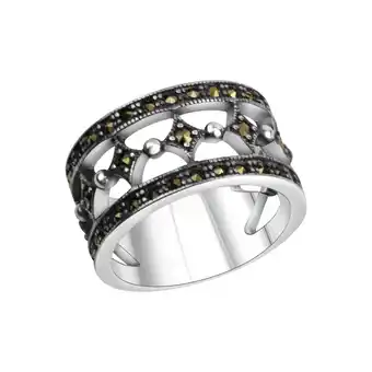 Netto Marken-Discount Zeeme Gemstones Ring Silber 925 oxidiert mit 40x Markasit Angebot