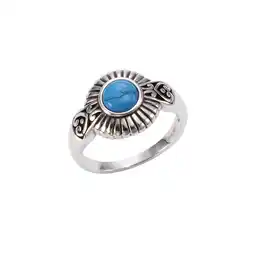 Netto Marken-Discount Zeeme Gemstones Ring Silber 925 oxidiert mit Türkis 6mm Angebot