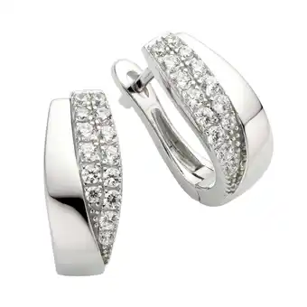 Netto Marken-Discount Zeeme Silber Ohrringe Silber 925 rhodiniert mit Zirkonia weiß Angebot