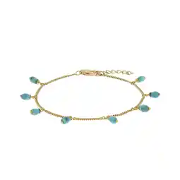 Netto Marken-Discount Zeeme Gemstones Armband 925 Sterling Silber vergoldet Türkis rek Angebot