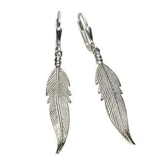 Netto Marken-Discount Zeeme Silber Ohrringe Silber 925 Feder-Motiv 45mm lang Angebot