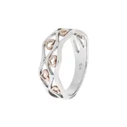 Netto Marken-Discount Zeeme Silber Ring Silber 925 zweifarbig mit Herz-Motiven Angebot