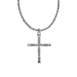 Netto Marken-Discount Zeeme Basic Halskette Silber 925 poliert mit Kreuz-Anhänger 60cm lang Königskette 2,2mm breit Angebot