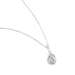 Netto Marken-Discount Zeeme Basic Halskette Silber 925 rhodiniert 45cm lang Tropfen-Anhänger mit weißem Zirkonia Angebot