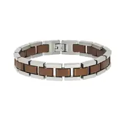 Netto Marken-Discount Zeeme Stainless Steel Armband Edelstahl zweifarbig matt glanz 21cm lang Angebot