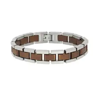 Netto Marken-Discount Zeeme Stainless Steel Armband Edelstahl zweifarbig matt glanz 21cm lang Angebot