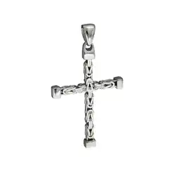 Netto Marken-Discount Zeeme Basic Anhänger Silber 925 Kreuz-Motiv Königskette poliert 52mm Angebot