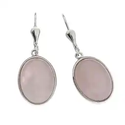 Netto Marken-Discount Zeeme Gemstones Ohrringe Silber 925 rhodiniert mit 2x Rosenquarz 16x12mm Angebot
