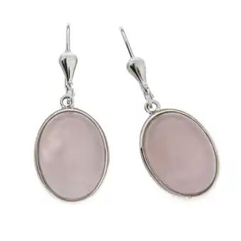 Netto Marken-Discount Zeeme Gemstones Ohrringe Silber 925 rhodiniert mit 2x Rosenquarz 16x12mm Angebot