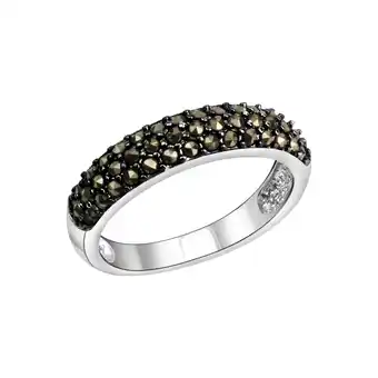 Netto Marken-Discount Zeeme Gemstones Ring Silber 925 rhodiniert mit 43 Markasit-Steinen Angebot