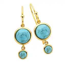 Netto Marken-Discount Zeeme Gemstones Ohrringe Silber 925 vergoldet mit rek. Türkis Angebot