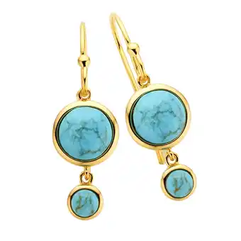 Netto Marken-Discount Zeeme Gemstones Ohrringe Silber 925 vergoldet mit rek. Türkis Angebot
