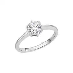 Netto Marken-Discount Zeeme Silber Ring Silber 925 rhodiniert mit weißem Zirkonia-Stein Angebot