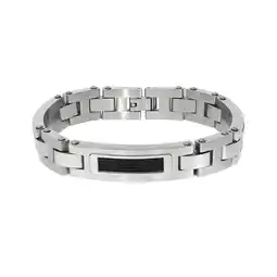 Netto Marken-Discount Zeeme Stainless Steel Armband Edelstahl matt glanz zweifarbig mit schwarzem Stahlseil Angebot